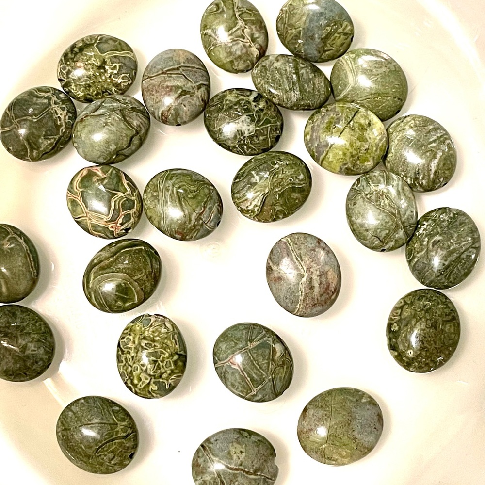 Oval Rainbow Jasper Beads 24pc - image 2